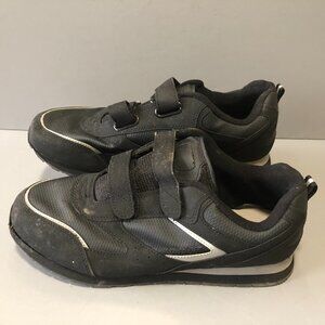 BLACK ATHLETIC WORKS SILVER SERIES ATHLETIC SHOS CASUAL SNEAKER VELCRO SIZE 13 W